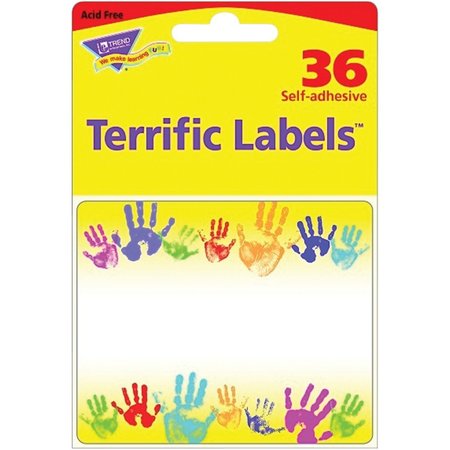 TREND ENTERPRISES Rainbow Handprints Terrific Labels™, PK216 T68005